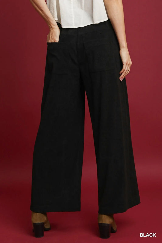 Umgee Wide - Leg Corduroy Pants - Jennie Dots