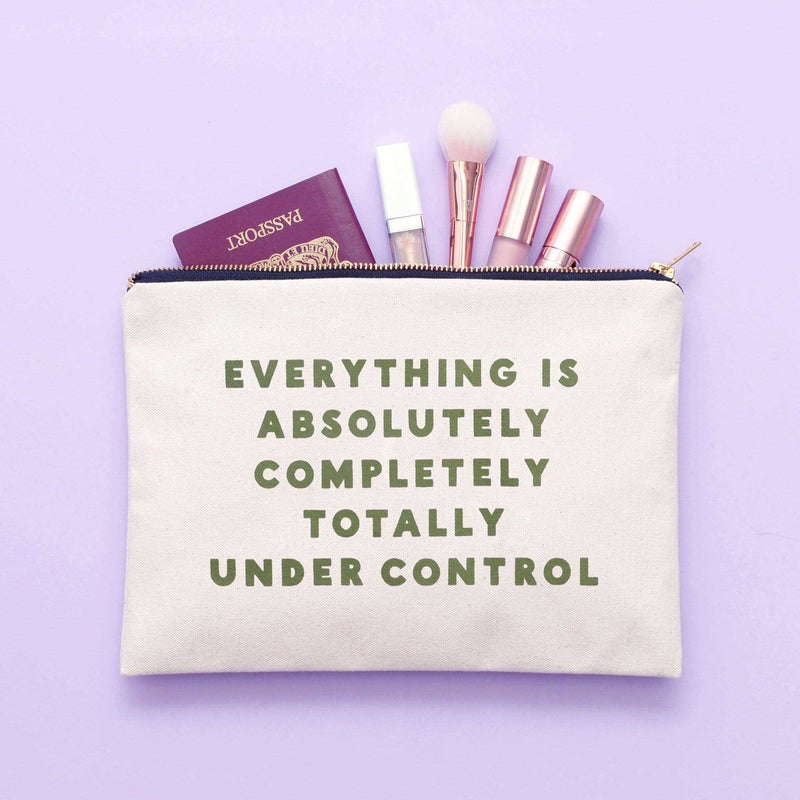 Under Control - Large Canvas Pouch Alphabet Bags - Jennie Dots