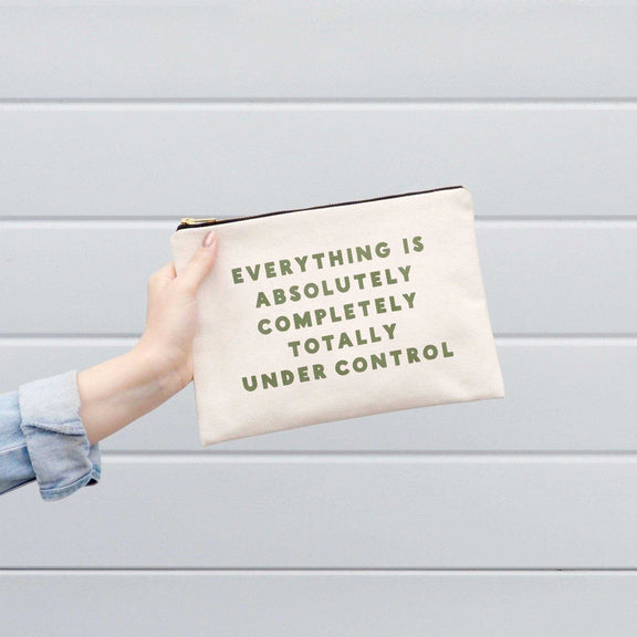 Under Control - Large Canvas Pouch Alphabet Bags - Jennie Dots