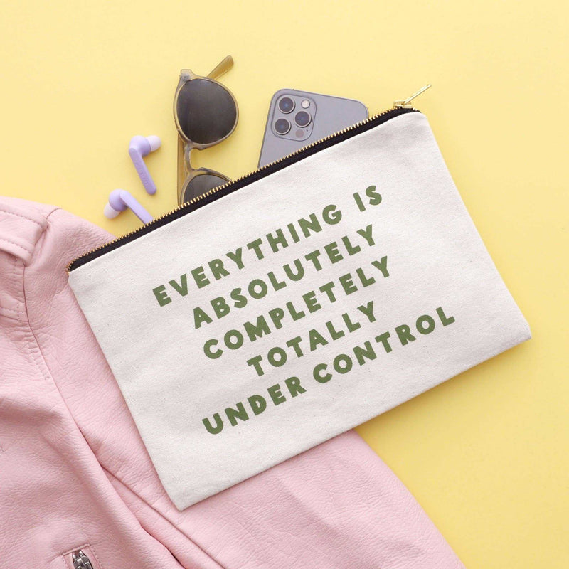 Under Control - Large Canvas Pouch Alphabet Bags - Jennie Dots