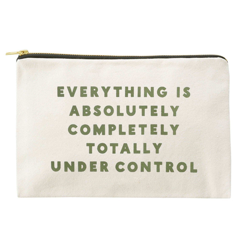 Under Control - Large Canvas Pouch Alphabet Bags - Jennie Dots