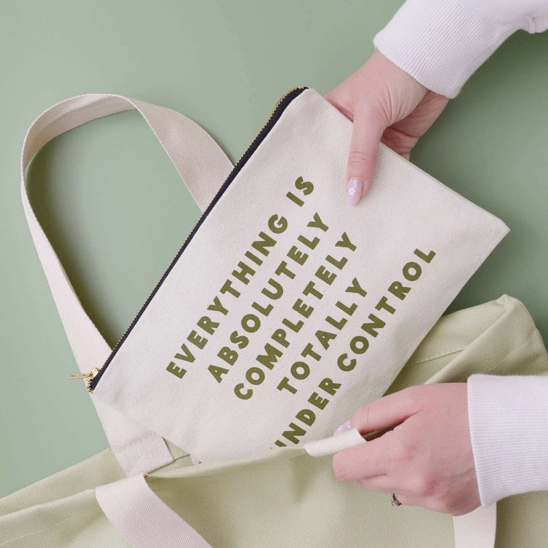 Under Control - Large Canvas Pouch Alphabet Bags - Jennie Dots