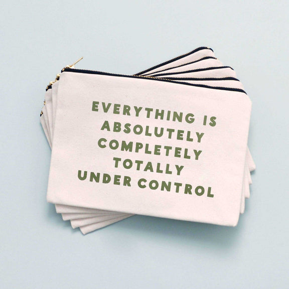 Under Control - Large Canvas Pouch Alphabet Bags - Jennie Dots