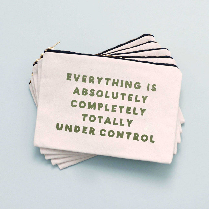 Under Control - Large Canvas Pouch Alphabet Bags - Jennie Dots