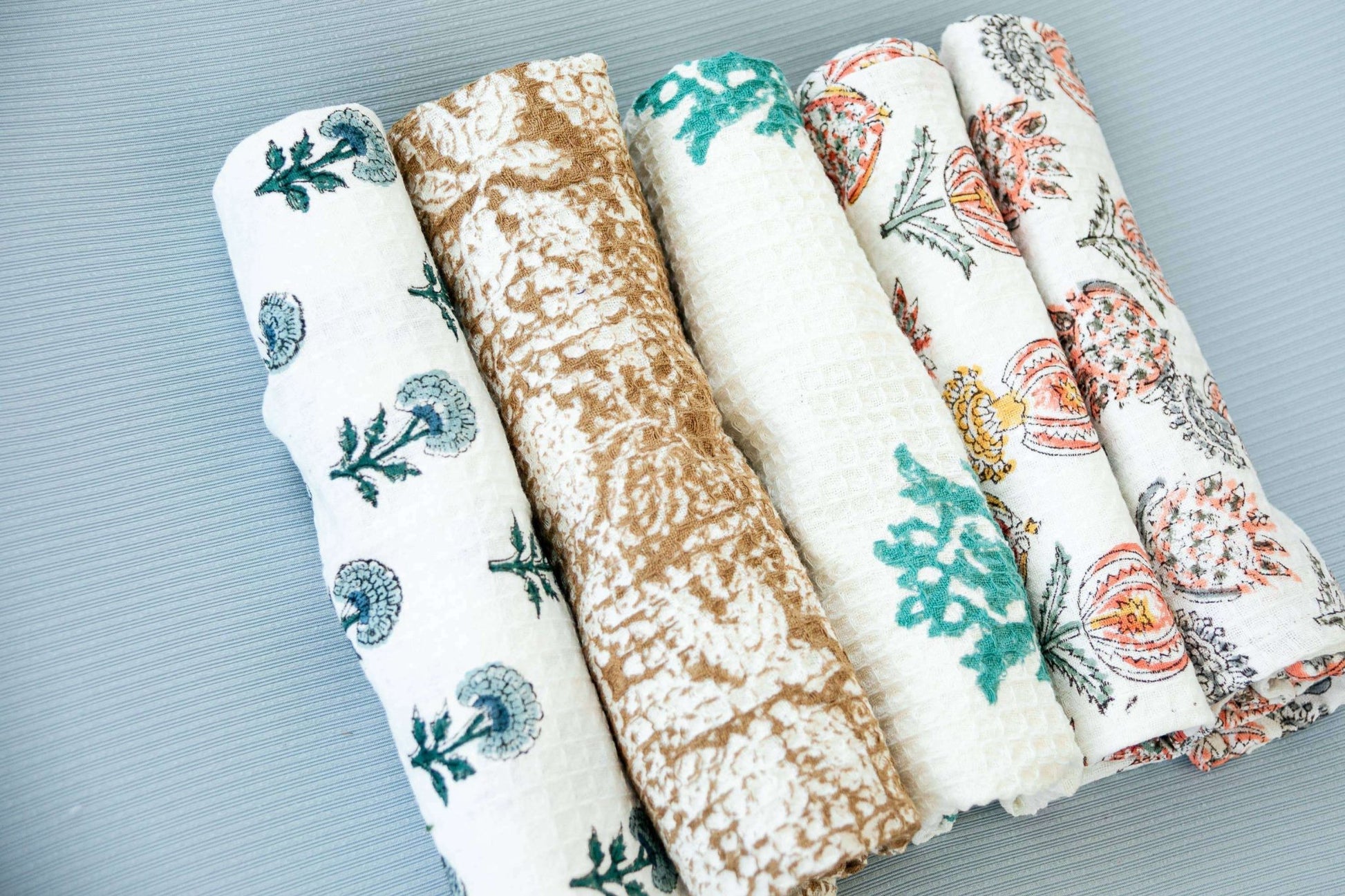 Waffle Block Print Tea Towel - Jennie Dots