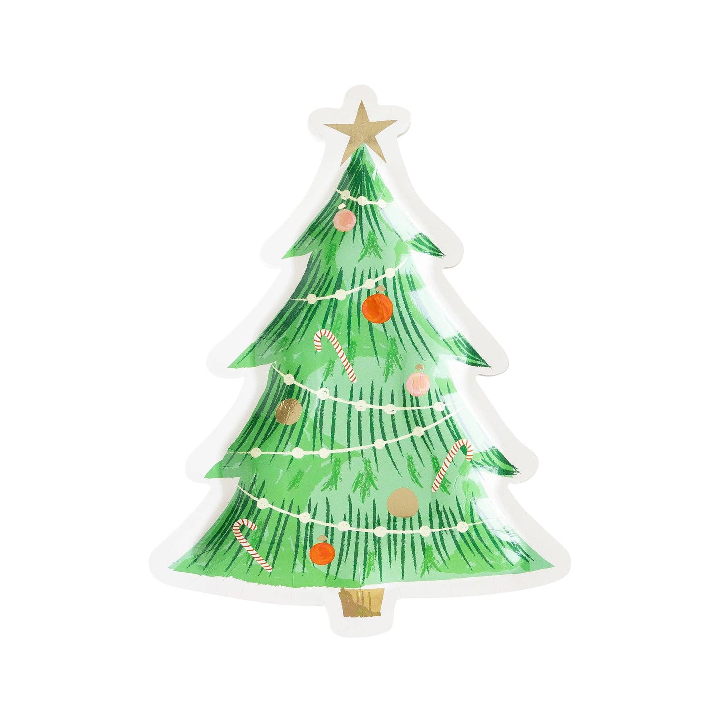 Watercolor Tree Shaped Paper Plate - Jennie Dots