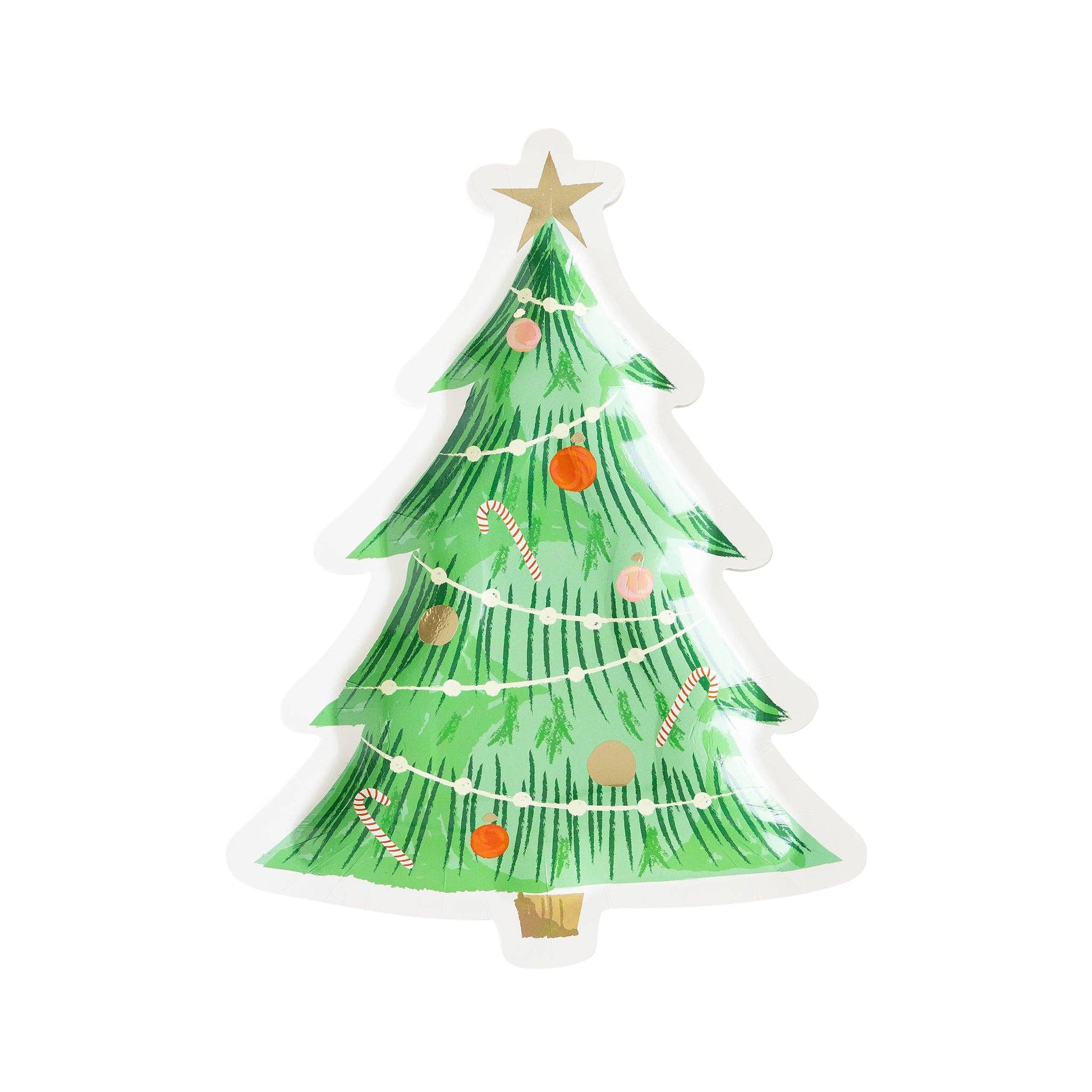 Watercolor Tree Shaped Paper Plate - Jennie Dots