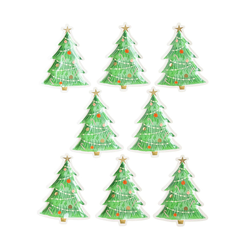 Watercolor Tree Shaped Paper Plate - Jennie Dots