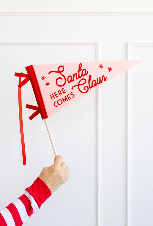 Whimsy Santa Felt Pennant Banner - Jennie Dots